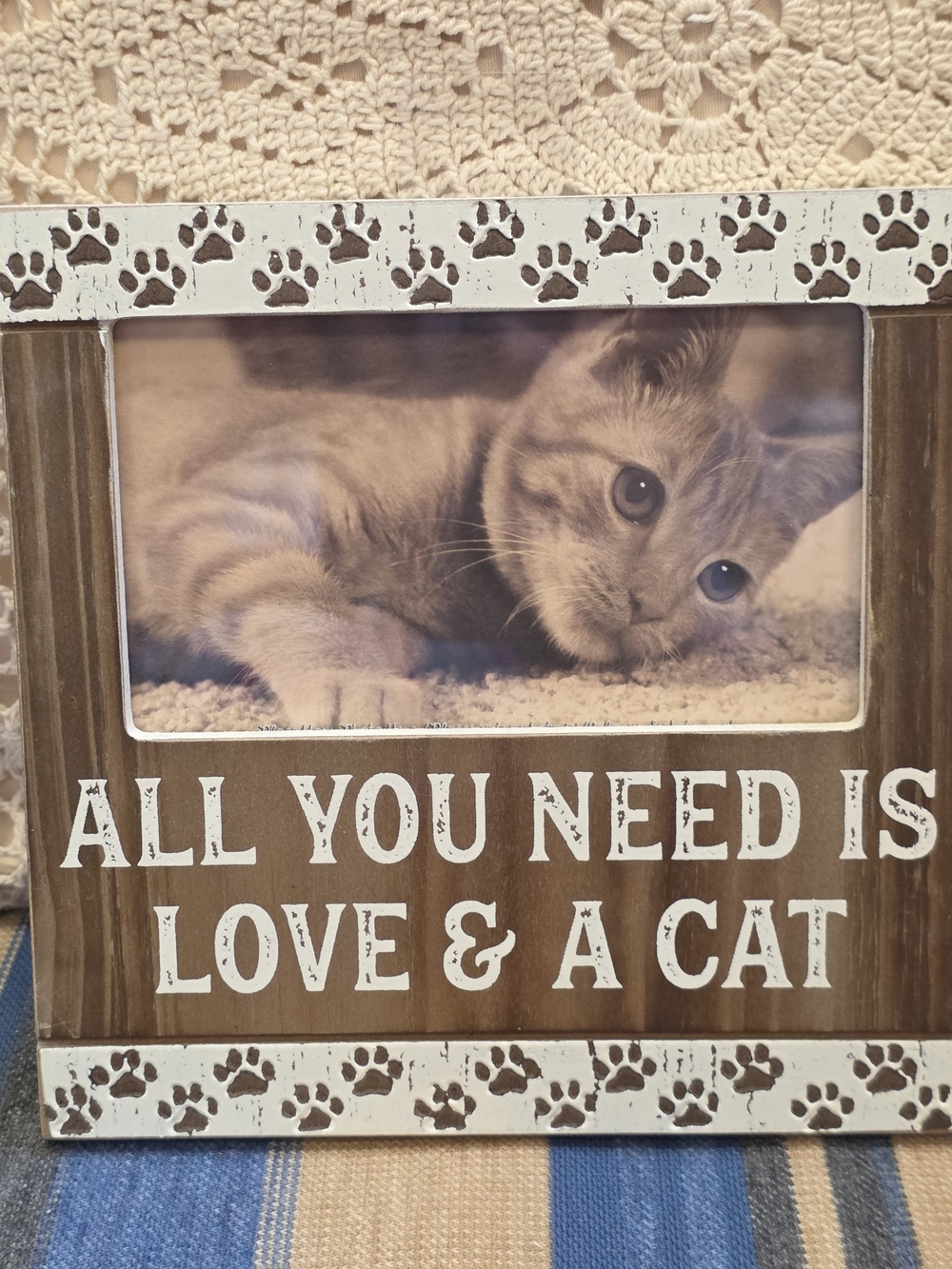 Primitives by Kathy Love & A Cat Wood Photo Frame NWT